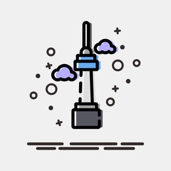 Icon south korean tower. South Korea elements. Icons in MBE style. Good for prints, posters, logo, advertisement, infographics, etc. vector