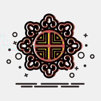 Icon korean traditional ornament. South Korea elements. Icons in MBE style. Good for prints, posters, logo, advertisement, infographics, etc. vector