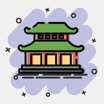 Icon south korea palace. South Korea elements. Icons in comic style. Good for prints, posters, logo, advertisement, infographics, etc. vector