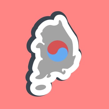 Sticker south korea map. South Korea elements. Good for prints, posters, logo, advertisement, infographics, etc. vector