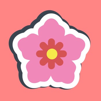 Sticker south korean flower. South Korea elements. Good for prints, posters, logo, advertisement, infographics, etc. vector