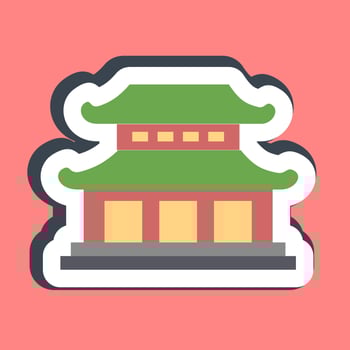 Sticker south korea palace. South Korea elements. Good for prints, posters, logo, advertisement, infographics, etc. vector
