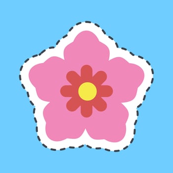 Sticker line cut south korean flower. South Korea elements. Good for prints, posters, logo, advertisement, infographics, etc. vector