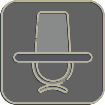 Icon hat. South Korea elements. Icons in embossed style. Good for prints, posters, logo, advertisement, infographics, etc. vector