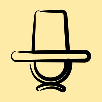 Icon hat. South Korea elements. Icons in hand drawn style. Good for prints, posters, logo, advertisement, infographics, etc. vector