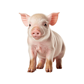 Baby pig isolated on transparent background, created with png