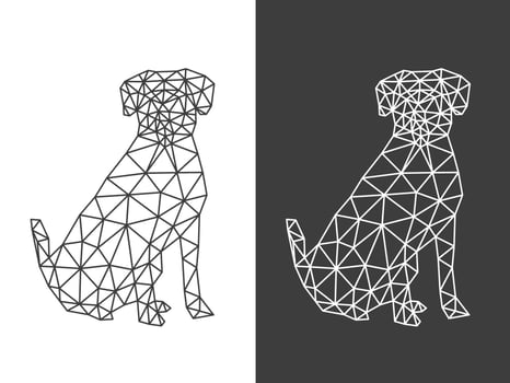 Triangle low poly dog art vector design illustration