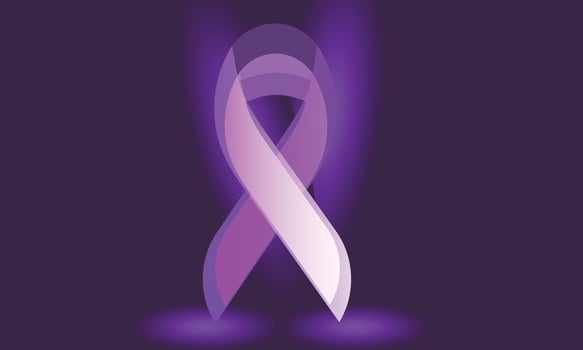 August is purple ribbon month. background, banner, card, poster, template. Vector illustration.