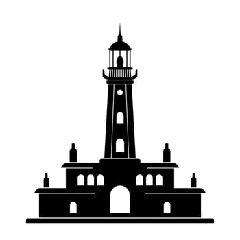 lighthouse beacon silhouette vector illustration design