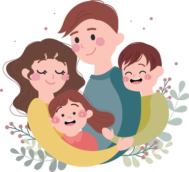 flat design vector happy international family day