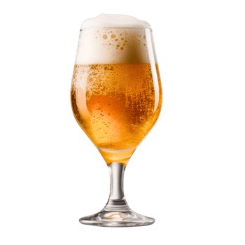 a frosty glass filled to the brim with a crisp, amber-hued beer. Tiny bubbles cling to the sides, hinting at the effervescence within. png