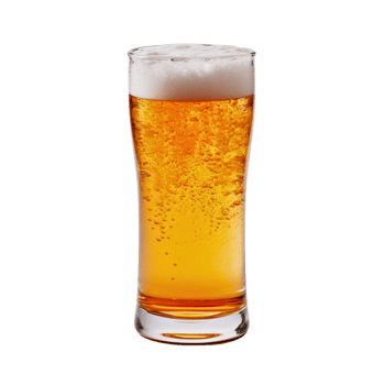 a frosty glass filled to the brim with a crisp, amber-hued beer. Tiny bubbles cling to the sides, hinting at the effervescence within. png