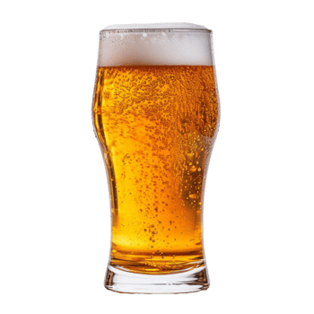 a frosty glass filled to the brim with a crisp, amber-hued beer. Tiny bubbles cling to the sides, hinting at the effervescence within. png