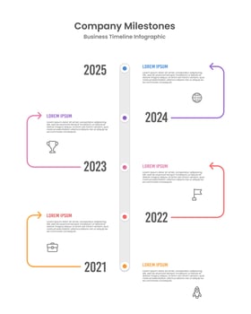 Vertical timeline infographic design template. Business template for presentation. Vector illustration.