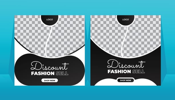 Sales marketing banner template for social media post vector