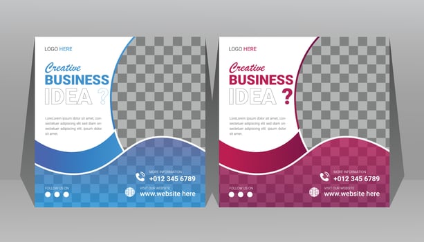 Creative business marketing poster, website promotional banner template design. vector