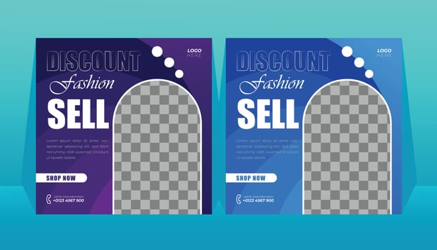 Fashion sales business marketing poster, website banner template design. vector