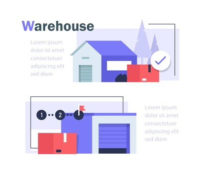 Warehouse industry with storage buildings Warehouse Logistics,warehouse management ,logistics management vector