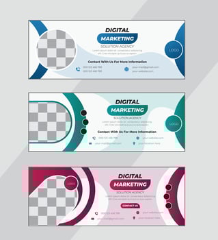Business marketing social media cover design template vector