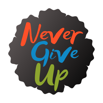 never give up Text, calligraphy clipart, Typography, digital art, graphics on transparent background, motivational words, positive mindset, inspirational quotes, motivational artwork png
