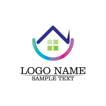 Real estate and home buildings logo icons template vector