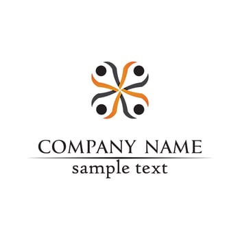 people care success health life logo template icons and community group vector
