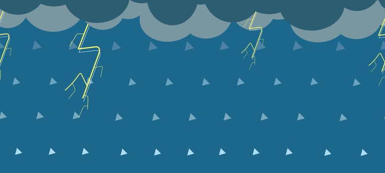 Sea waves and clouds. Vector horizontal landscape.