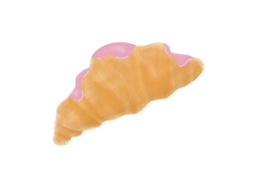 croissant and pink chocolate png
