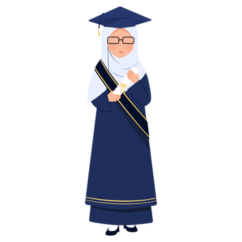 Cute muslim girl graduation png