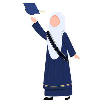 Cute muslim girl graduation png
