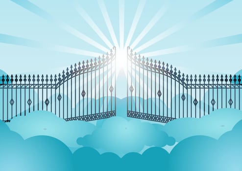 belief and faith of another religion called heaven vector