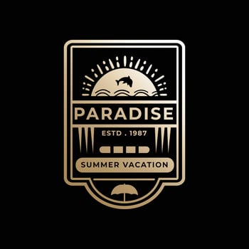 Premium Elegant Summer Badge Logo vector