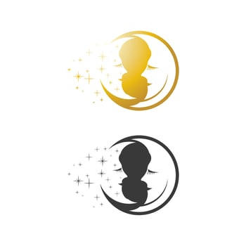 Moon and star icon vector for your web design logo Sky illustration logo planet