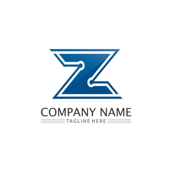 Z letter and font Z logo design vector identity illustration