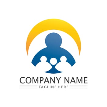 Abstract people logo design.fun people,healthy people,sport,community people symbol vector illustration