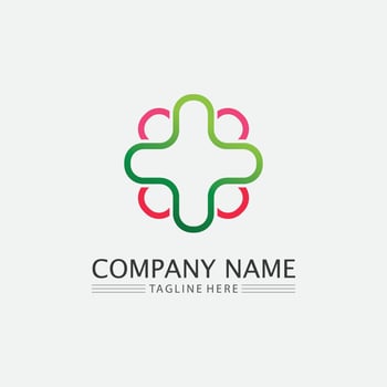 Hospital logo and health care icon symbols template icons app vector