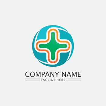 Hospital logo and health care icon symbols template icons app vector