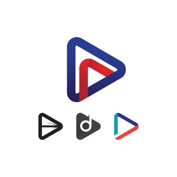 Arrow logo  design vector for music, media, play, digital audio and speed, finance, business template logo