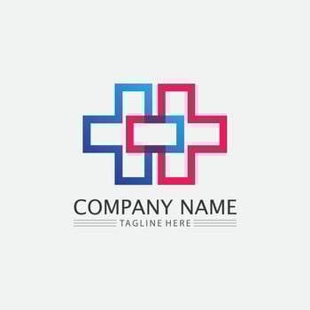 Hospital logo and health care icon symbols template icons app vector