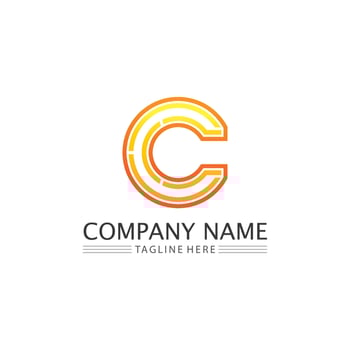 C logo for Vitamin and font C letter Identity and design business vector
