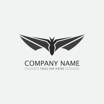 Bat logo animal and vector, wings, black, halloween, vampire, gothic, illustration, design bat icon vector