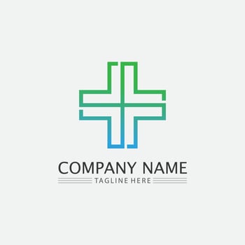 Hospital logo and health care icon symbols template icons app vector