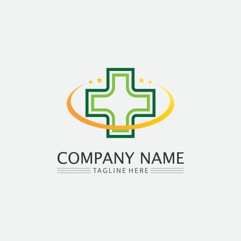 Hospital logo and health care icon symbols template icons app vector