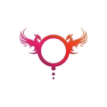phoenix bird symbol and logo design vector illustration