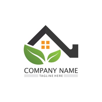 Logos of green Tree leaf ecology vector