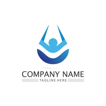 Water wave icon vector