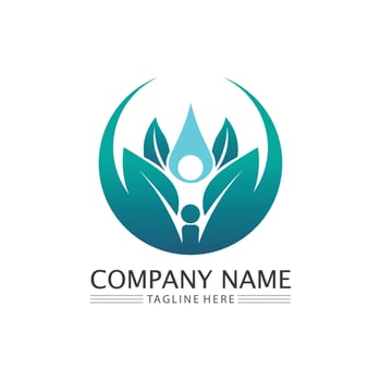Logos of green Tree leaf ecology vector