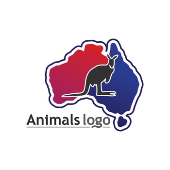 kangaroo animal logo and design vector illustrtion