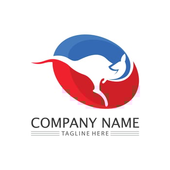 kangaroo animal logo and design vector illustrtion