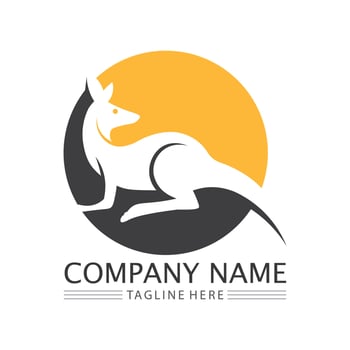 kangaroo animal logo and design vector illustrtion